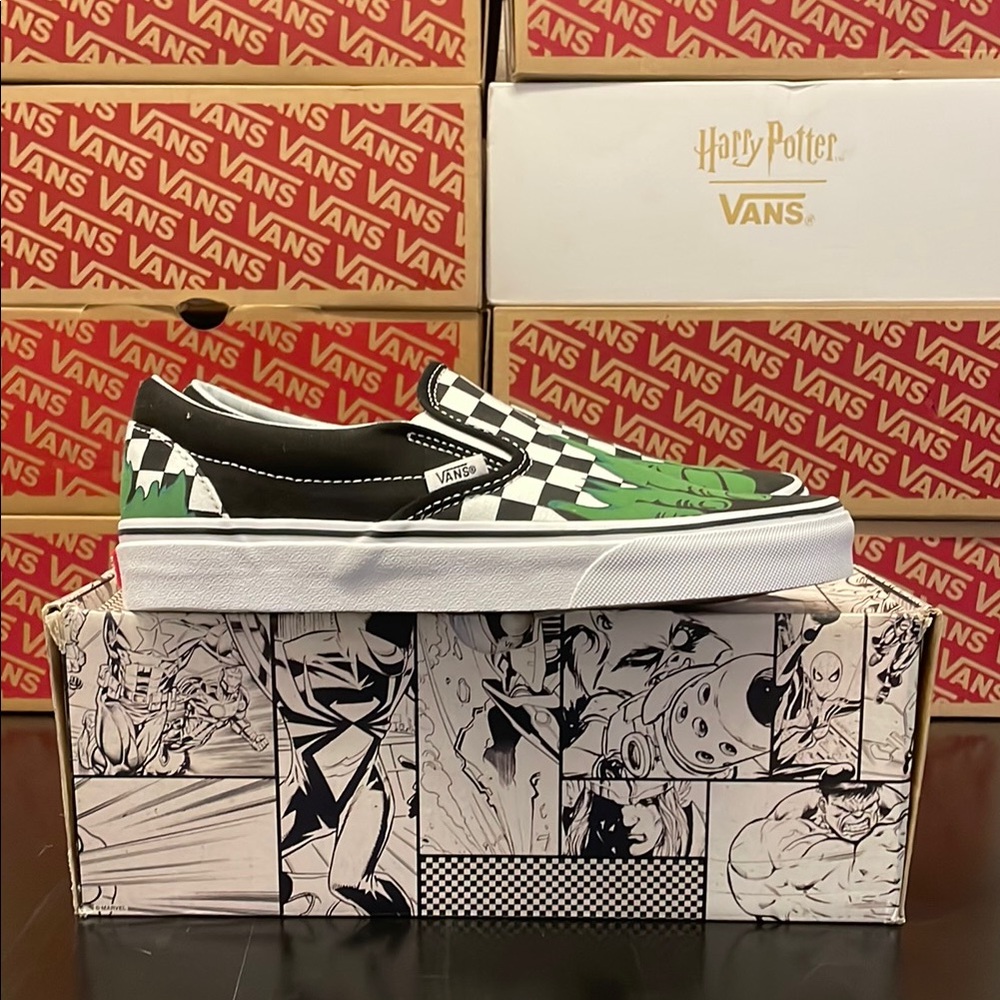 Vans Classic Slip-On (Marvel) Hulk/Checkerboard